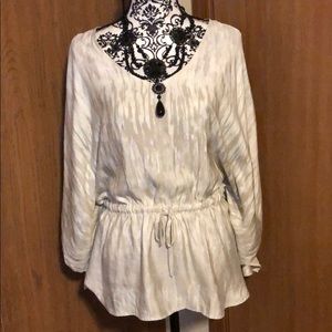 Express batwing cold shoulder silky blouse